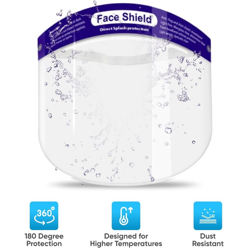 Protector Facial Antivaho Ajustable con Visera Ancha y Protección Completa