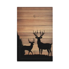 CZRPKEN Decorative Light Switch Cover Plate Rustic Brown Wood Deer Elk Pine Tree Nature 1 Gang No Device Single Blank Outlet Covers Wall Plate Cover Switchplate Electrical Face Plate