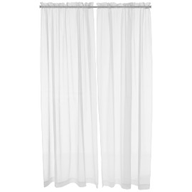 Pairs to Go 118"" Light Filtering Double Rod Pocket Window Panel Curtain Living Room, Polyester, White, 59" W x 95" L (Pack of 2)