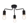UKEW 3 Way Retro Ceiling Light - Black Vintage E27