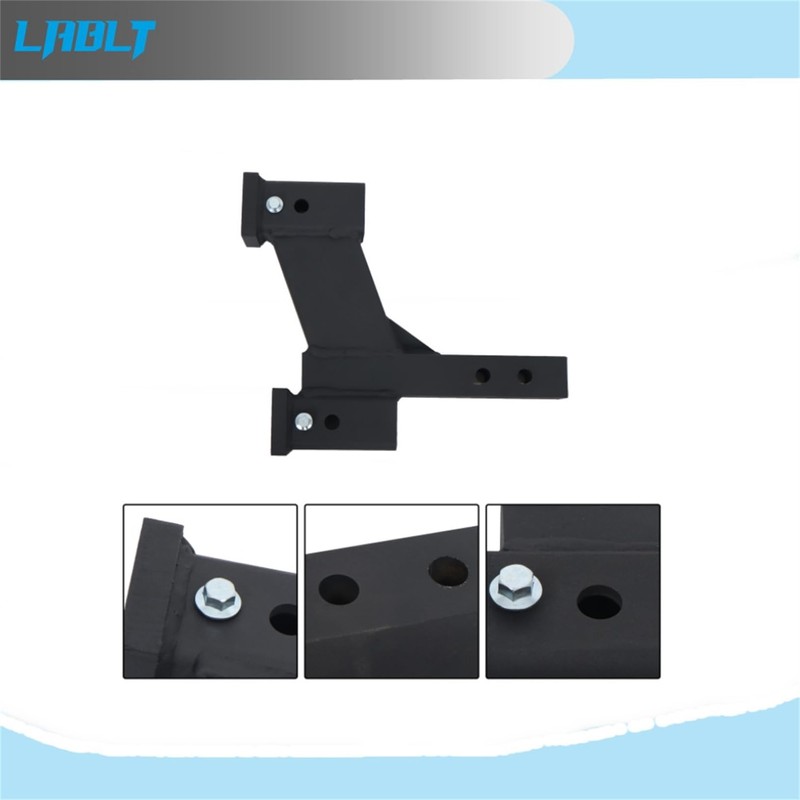 LABLT Matte Black Trailer Dual Hitch Extender for 2 Inch