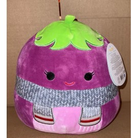 Kellytoy Squishmallow 8” Glena Eggplant Winter Scarf HOLIDAY PLUSH NEW