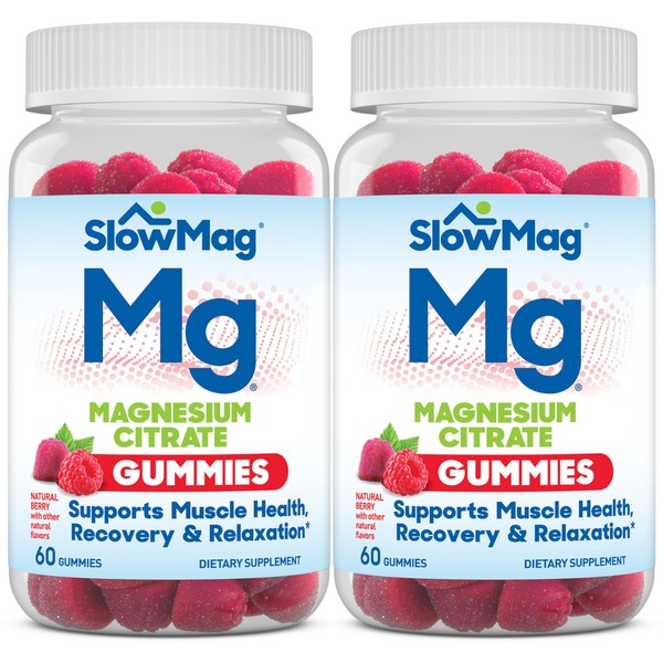 SlowMag Magnesium Citrate Gummies - Supports Muscle Health, Recovery &