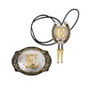 HUABOLA CALYN 2 Pieces Belt Buckle Bolo tie Set Golden