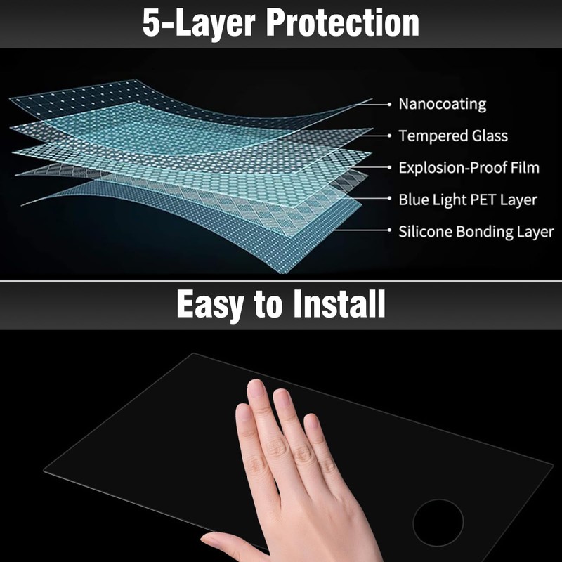 Moonlinks 2PCS 16.8in Navigation Touchscreen Tempered Glass Screen Protector Compatible