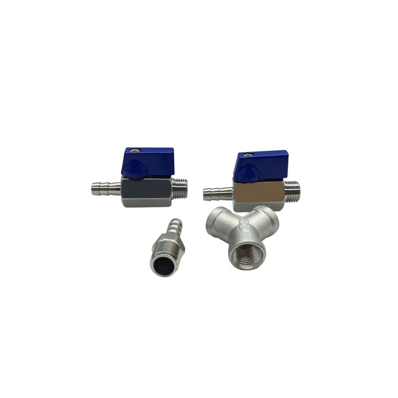 Beduan Stainless 3 Way Shut Off Ball Valve, 3/8" Hose
