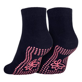 Piarini 1 Pair of Short Open Toe Socks - ABS Cotton Socks - Yoga Socks with Open Toe - Pilates Socks Fitness, navy
