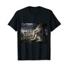 Wolf sitting under tree meme T-Shirt