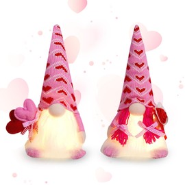 nnOuOnn 2Pcs Gonks Valentines Gifts for Him Her, 12in Large Light Up Gonk Plush Valentine Decorations, New Pink Gnome Gifts for Women Man