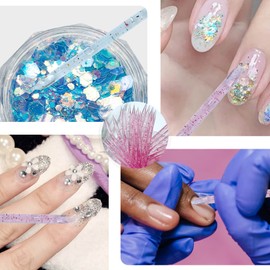 100 Pcs Crystal Cuticle Sticks, Double Heads Cuticle Pushers Sticks Remover, Nail Art Manicure Pedicure Tools (Red)