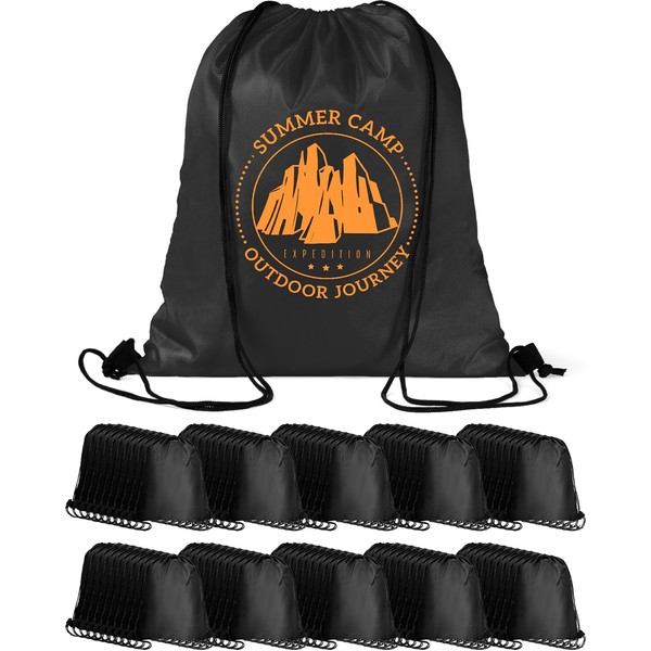 Lzerking Drawstring Backpack Bulk 100 Pcs Black 13.4x16.5 Inches Draw