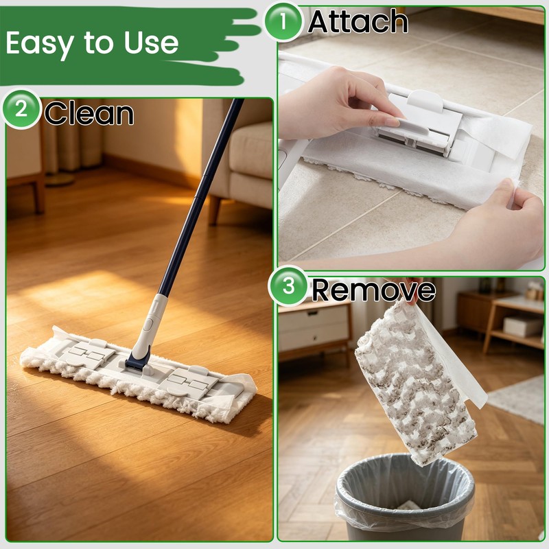 Aodaer 60 Count XL Heavy Duty Dry Sweeping Cloth Compatible