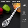 6 Pieces Slotted Serving Spoons, WideSmart Stainless Steel Caviar Spoon,