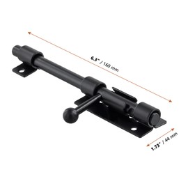 CHUENHEI Pack of 2 Door Latch Black Lockable, 160 mm Bolt Bolt Stainless Steel with Screws, Lock Latch Sliding Lock, Latch Door Latch Lock for Garden Gate, Home, Shed, Window, Gate