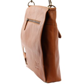 LECONI LE3073 Women's Shoulder Bag Cross Bag Leather Natural Shoulder Bag Vintage Look Leather Women + Men's Handbag Made of Genuine Leather 29 x 29 x 6 cm, Cognac