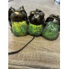 Terra Cottage 3 Green Glass Frogs Lamp Hear No Evil
