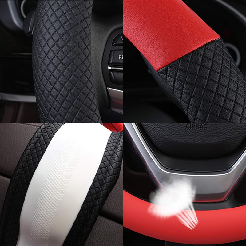 SFONIA Car Steering Wheel Cover Steering Wheel Protector PU Leather