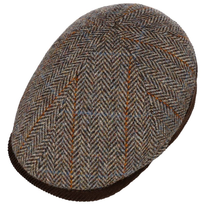 LIERYS Darnsell Harris Tweed Flat Cap - Brown Cap (54-61