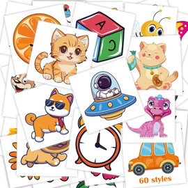 Stocking Stuffers for Kids - Temporary Tattoo Kids - Fake Tattoos for Kids - Party Favors for Kids 8-12,Christmas Crafts Gifts for 4-10 Girls Boys Birthday,Cute Cool Stuff Kit,60 Styles