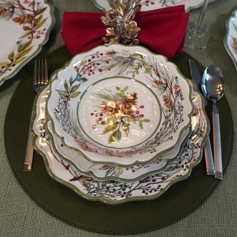 Certified International Winter Forest 12 Pc Dinnerware Set, Service for