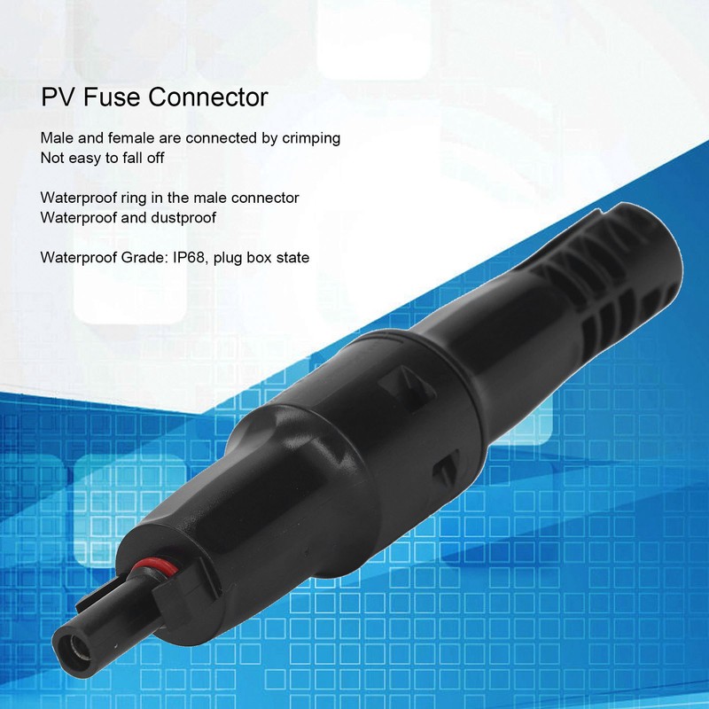 PV Fuse Connector 1500V Waterproof PPO Copper Tin Plating Male