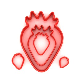 Custom Cutters Strawberry Shape Cutters | Set of 5 Plastic Cutter for Baking, Fondant, Clay, Pastry, Icing, Jewellery (1.5/2/3/5/8CM)