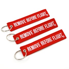 Rotary13B1 Remove Before Flight Key Chain - 3 Pack Red