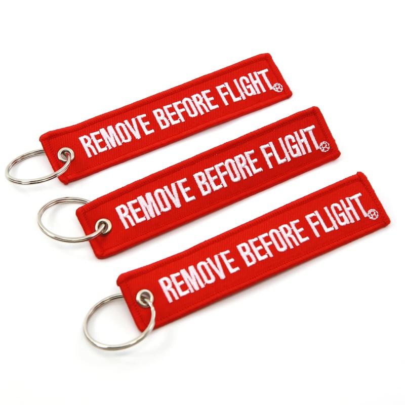 Rotary13B1 Remove Before Flight Key Chain - 3 Pack Red
