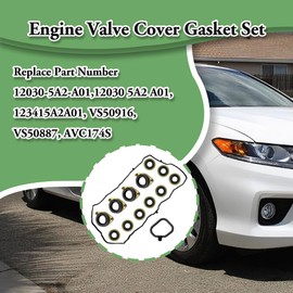 Engine Valve Cover Gasket Set for Acura ILX 2016-2020, for Honda Accord 2.4L K24 EX EX-L LX LX-S Coupe CR-V Sport Sedan 2-Door 4-Door 2013 2014 2015 2016 2017, Replace 12030 5A2 A01 VS50887 VS50916