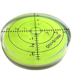 High Precision Horizontal Bubble Acrylic Housing Bullseye Spirit Level Round Inclinometer for Surveying Instruments and Tribrachs Accuracy 15'/2 (Green) 60x12mm