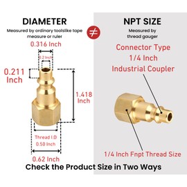 T TANYA HARDWARE Coupler and Plug Kit (28 Piece), Industrial Type D, 1/4 in. NPT, Solid Brass Quick Connect Air Hose Fittings Set