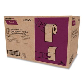 Cascades PRO B040 4 in. x 3.19 in. 2-Ply Select Standard Bath Tissue - White (96/Carton)