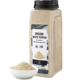 Soeos Ground White Pepper, 18oz (510g), Non-GMO, Kosher Certified, Fresh, Aromatic and All-Natural, White Peppercorns Powder, Perfect for Barbecue, Stir-Fry, Soup