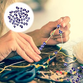 EXCEART Cuentas De Mal De Ojo Turcas Azules De AleacióN 40 Piezas Cuentas Espaciadoras Para Diy Pulsera Collar Joyería Manualidades