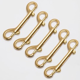 WUTA Brass Double End Snap Hook Clip Handmade Bag Hook Keychains Hook for Leather Craft Accessories Diving Pet Luggage Outdoor Mountaineering Tactical Equipment