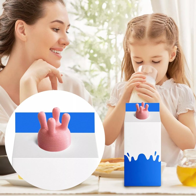 LALOCAPEYO Milk Carton Cap,Funny Pouring Milk Bottle Cap,Boxed Milk Diverter,Kitchen