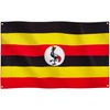 Runesol Uganda Flag, 91x152cm, 3ft x 5ft, 4 Grommets, Eyelet