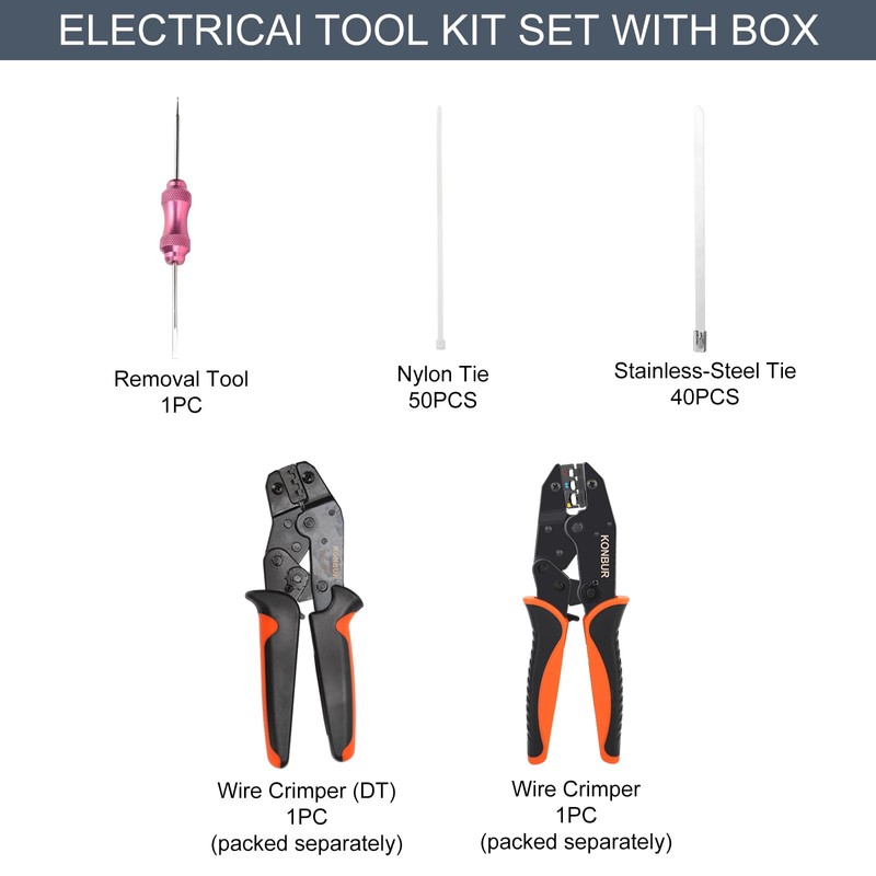 KONBUR DT Deutsch Connector Kit, 2 3 4 6 8