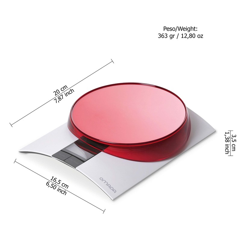 Omada Design Digital Scale with Colored and Removable Container 0-106