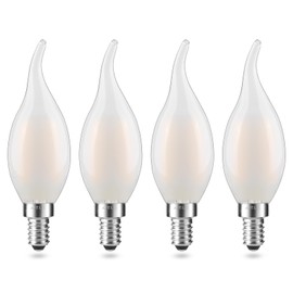 AIELIT Frosted E12 LED Candelabra Bulb, 2 Watt(25W Equivalent), Soft Warm 2700K, Dimmable CA10 Flame Tip LED Light Bulbs for Pendant Chandelier Ceiling Fans, 4-Pack