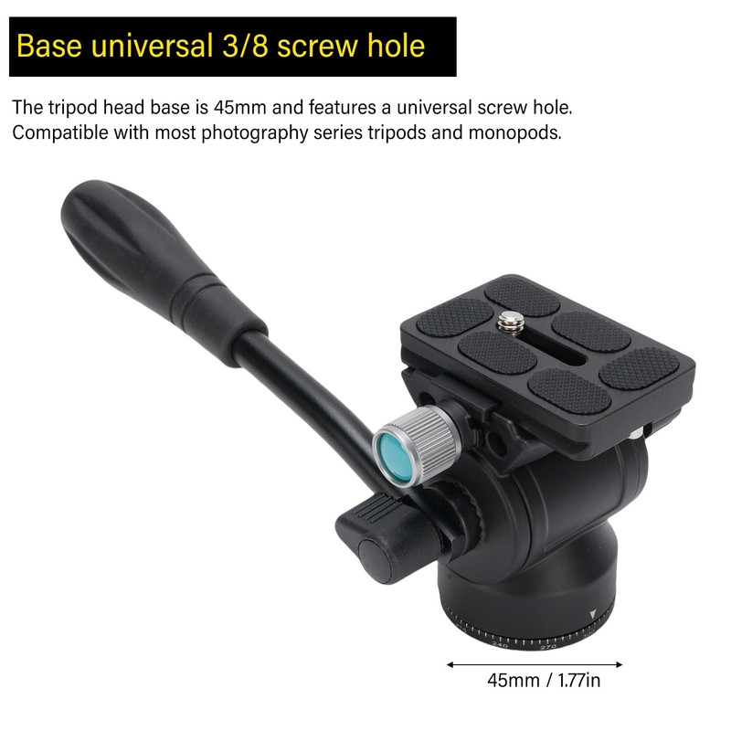 Yosoo Aluminum Alloy Video Tripod Head with Steel Handle, 360°