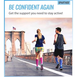 Sparthos Compression Socks (20-30mmHg) - Knee High Sock for Sport, Running, Travel, Medical Support, Pregnancy, Nurses - Dr Soothers Ankle Brace for Plantar Fasciitis - Mens and Womens (Beige-LXL)