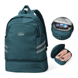 Gym Backpack for Women with Shoes Compartment & Wet Pocket Foldable Carry On Large Travel Laptop Backpack Waterproof Casual Daypack School Bag Sports Gym Bag for Swimming Yoga