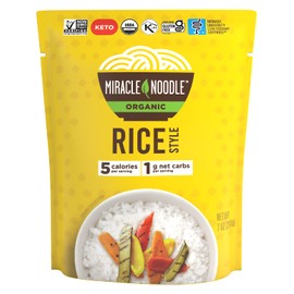 Miracle Noodle Organic Rice Ready to Eat, 7 Oz (Pack of 6), Plant Based Shirataki Konjac Rice, 5 Calories, 1g Net Carbs Per Serving, Keto, Gluten-Free
