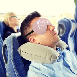 QLMX Bride Silk Eye Mask for Sleeping, Bride Eye Mask,Bridal Shower Gifts Blindfold Adjustable Strap Night Sleep Mask for Bride Groom, Engagement Wedding Gifts Sleeping Mask Eye Cover