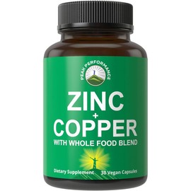 Raw Whole Food Zinc + Copper Supplement | Supports Immune Health, Metabolism, Skin, Hair & Nails | High Absorption, Natural Nutrient Formula