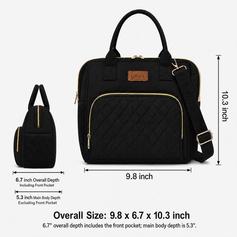 iPhixx Insulated Lunch Bag for Women, Lightweight Reusable Lunch Tote