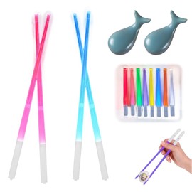 Lightsaber Chopsticks 2 Pairs Light Up Lightsaber Chopsticks 9 Colors Led Glowing Light Saber Chopsticks,Suitable for Birthday,Carnival,Party,Holiday,Halloween.with 2 Chopstick Holders