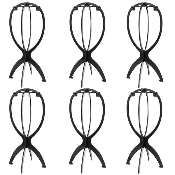 DANSEE 6 Pack Short Wig Stand Portable Wig Holder for