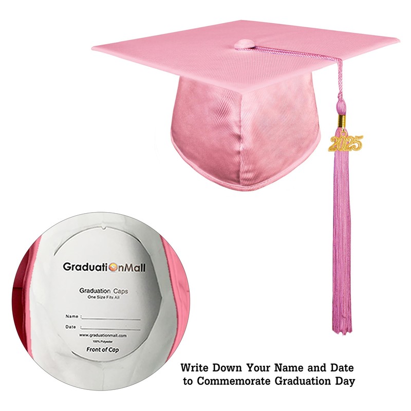 GraduationMall Shiny Graduation Cap and Gown with 2025 Tassel for